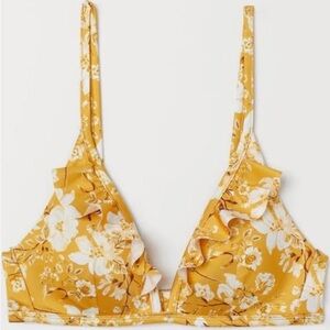 H & M Floral Yellow bikini top
